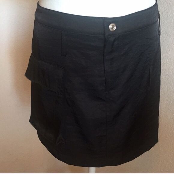 Vintage Y2K ABS Black Mini Skirt Size 6 EUC Goth - Picture 4 of 6